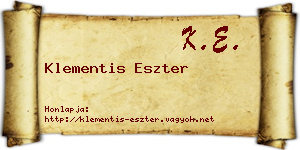 Klementis Eszter névjegykártya